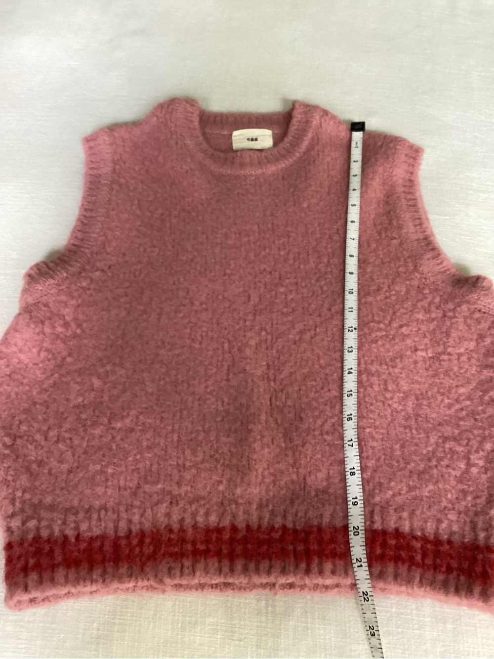 Egg Trading Fuzzy Alpaca Wool Blend Boucle Sweater Vest Large Pink Korea - Picture 14 of 16